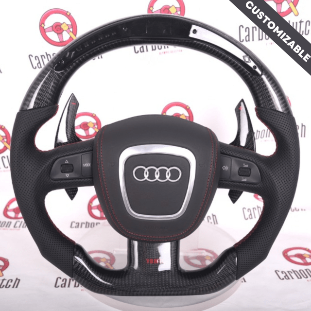 Carbon Clutch Carbon Fiber Steering Wheel 2007+ Audi  A4/A5/A6/A7 S/RS Custom Carbon Fiber Steering Wheel