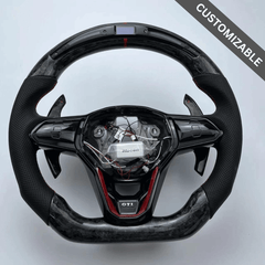 Carbon Clutch Carbon Fiber Steering Wheel 2021-2024 Volkswagen Golf Mk8 Custom Carbon Fiber Steering Wheel