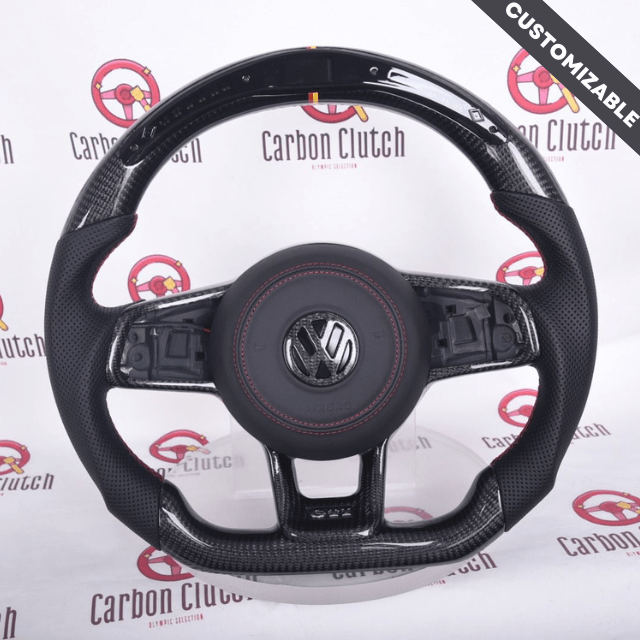 Carbon Clutch Carbon Fiber Steering Wheel 2014+ Volkswagen Golf MK7 GTI & R Custom Carbon Fiber Steering Wheel