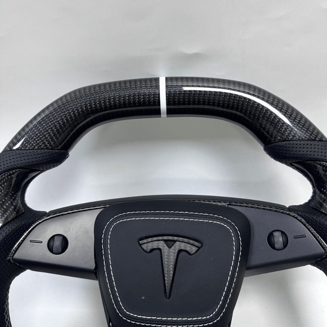 Carbon Clutch Carbon Fiber Steering Wheel 2024+ Tesla Model 3/Y Custom Carbon Fiber Steering Wheel