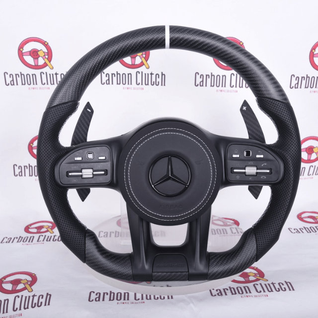 Carbon Clutch Carbon Fiber Steering Wheel Mercedes AMG upgrade Custom Carbon Fiber Steering Wheel ( FITS 2010+ ALL MODELS )