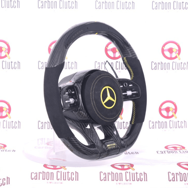 Carbon Clutch Carbon Fiber Steering Wheel Mercedes AMG upgrade Custom Carbon Fiber Steering Wheel ( FITS 2010+ ALL MODELS )