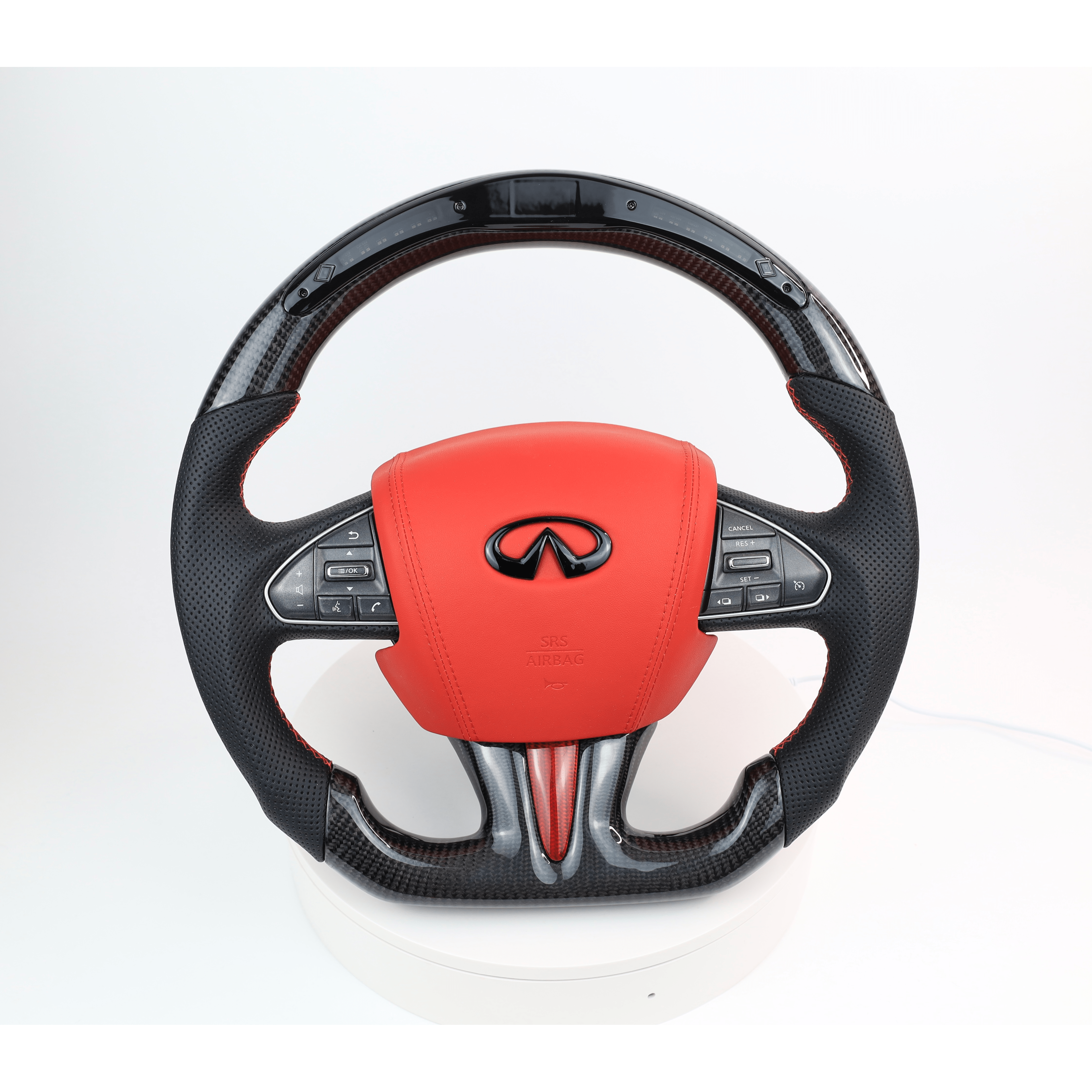 Carbon Clutch 2014-2016 Infiniti Q50 Non Paddles LED Carbon Fiber Steering Wheel