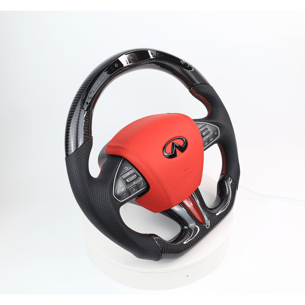 Carbon Clutch 2014-2016 Infiniti Q50 Non Paddles LED Carbon Fiber Steering Wheel