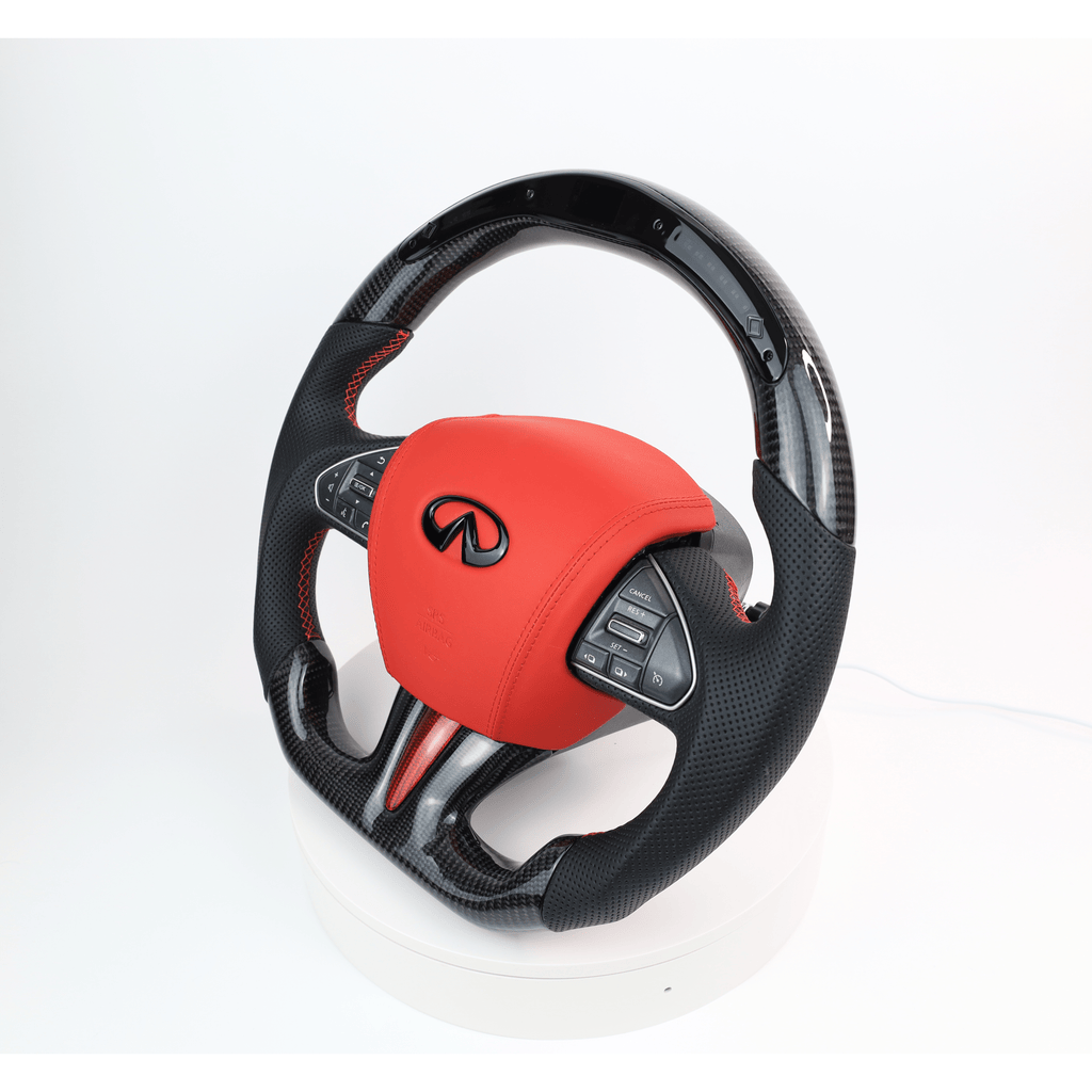 Carbon Clutch 2014-2016 Infiniti Q50 Non Paddles LED Carbon Fiber Steering Wheel