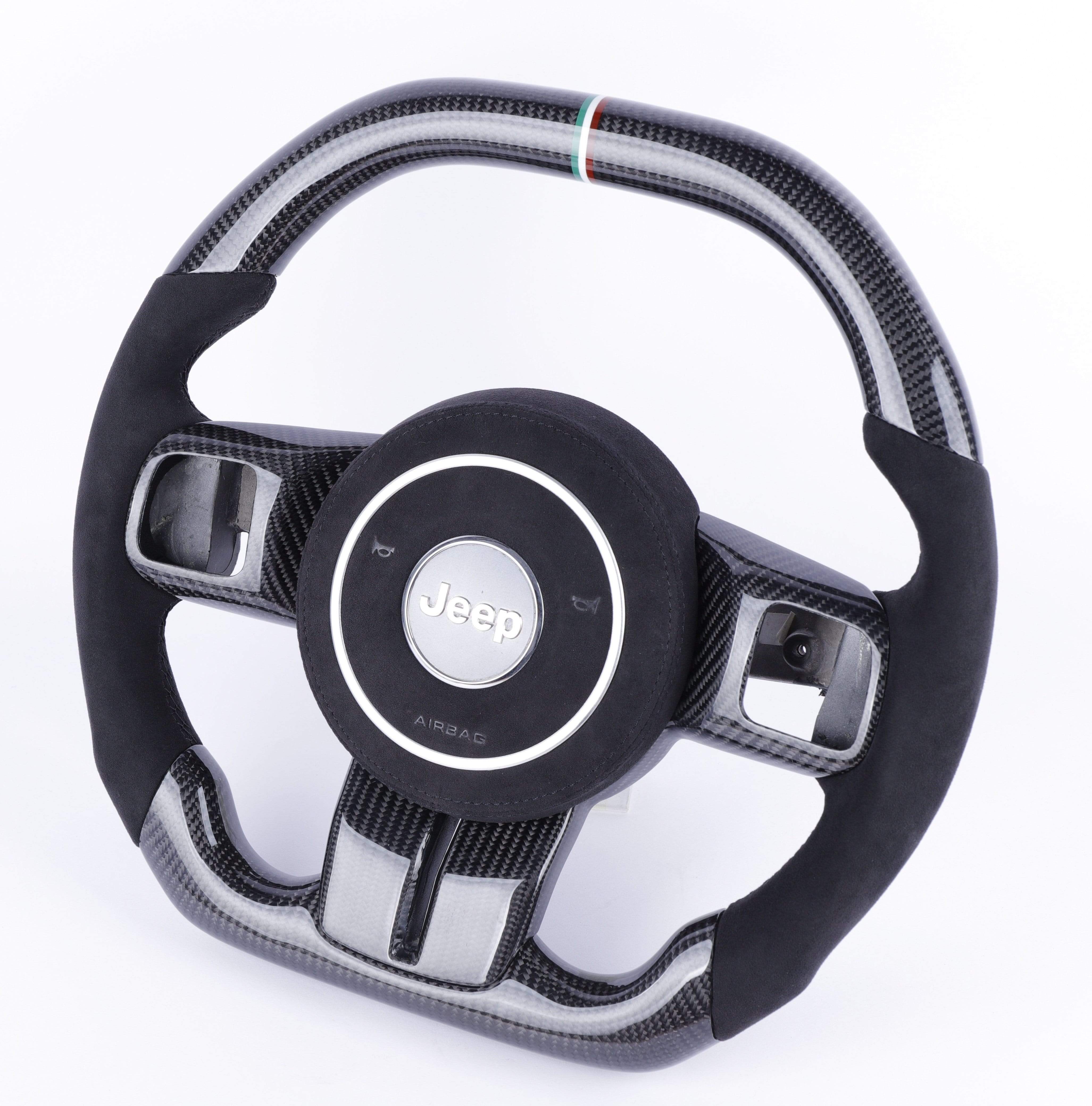 2014+ Wrangler Custom Carbon Fiber Steering Wheel with (Airbag Cover).