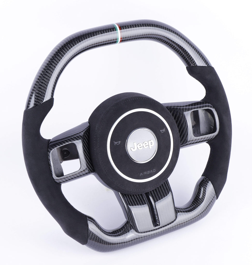 2014+ Wrangler Custom Carbon Fiber Steering Wheel with (Airbag Cover).