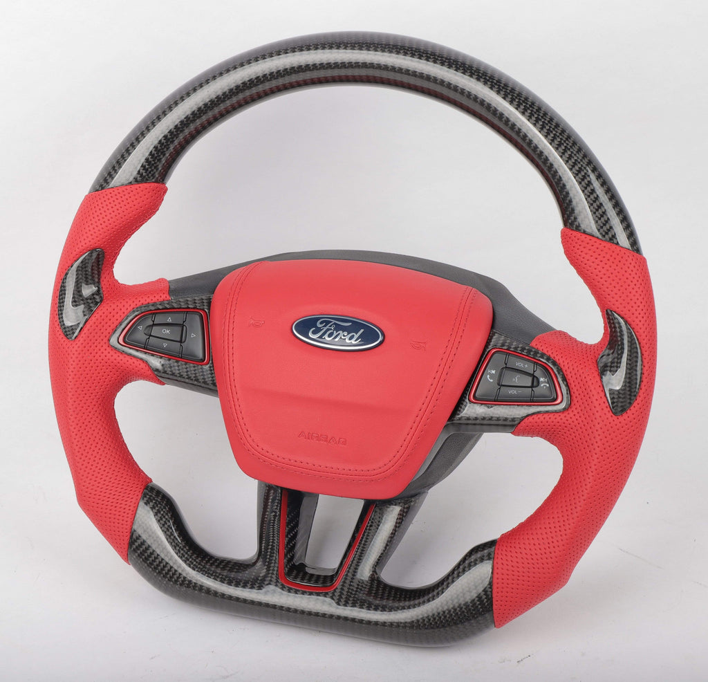 Ford Focus 2015+ ST/RS Custom Carbon Fiber Steering Wheel with (Airbag Cover).