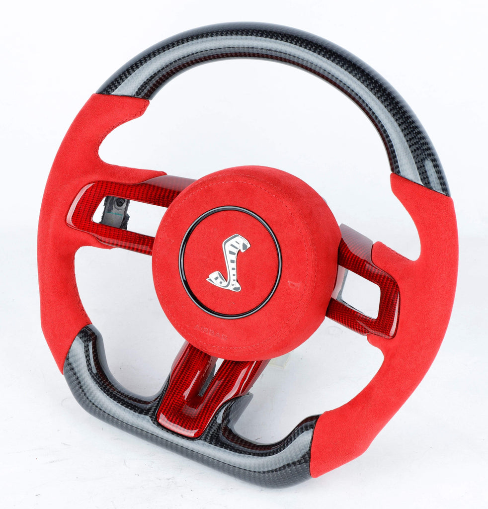 MUSTANG 2016+ Custom Carbon Fiber Steering wheel with (Airbag Cover).